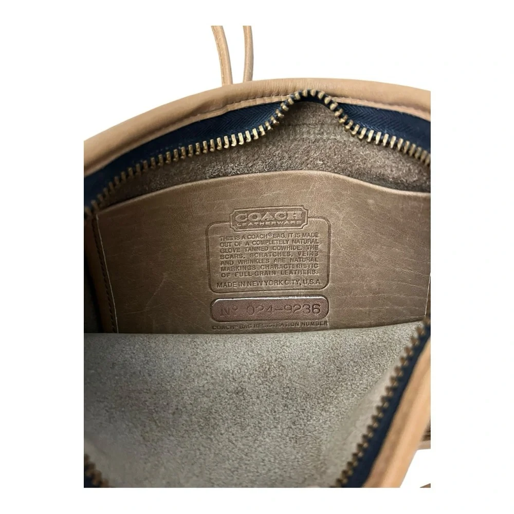 VINTAGE COACH 2000’s Y2K Tan Glove-Tanned Leather Crossbody Purse Handbag GUC - Picture 3 of 7